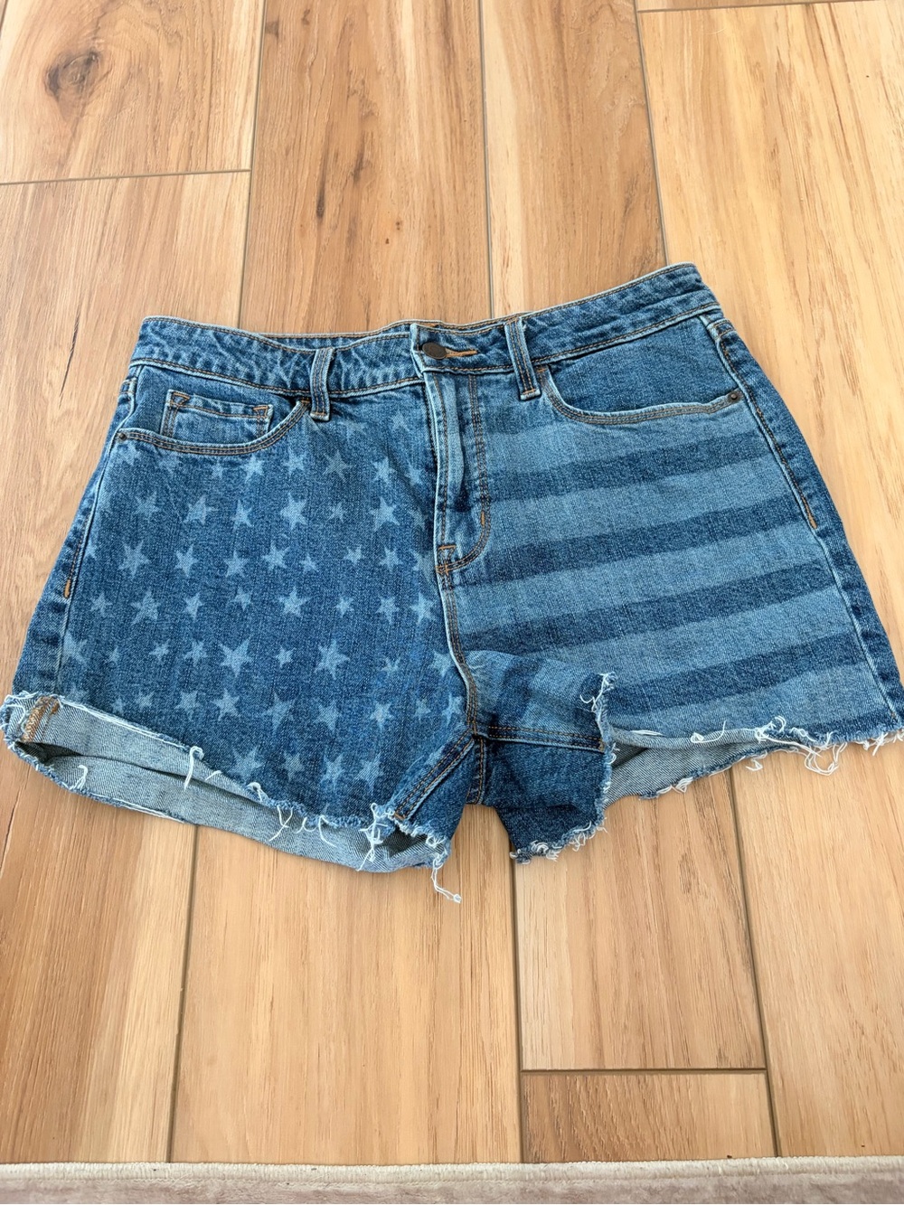 Women’s Blue American Flag Denim Shorts